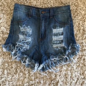Faux Denim Shorts
